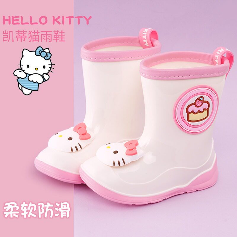 库洛米雨鞋可爱卡通雨靴子幼儿园女童雨靴酷洛米防滑胶水鞋