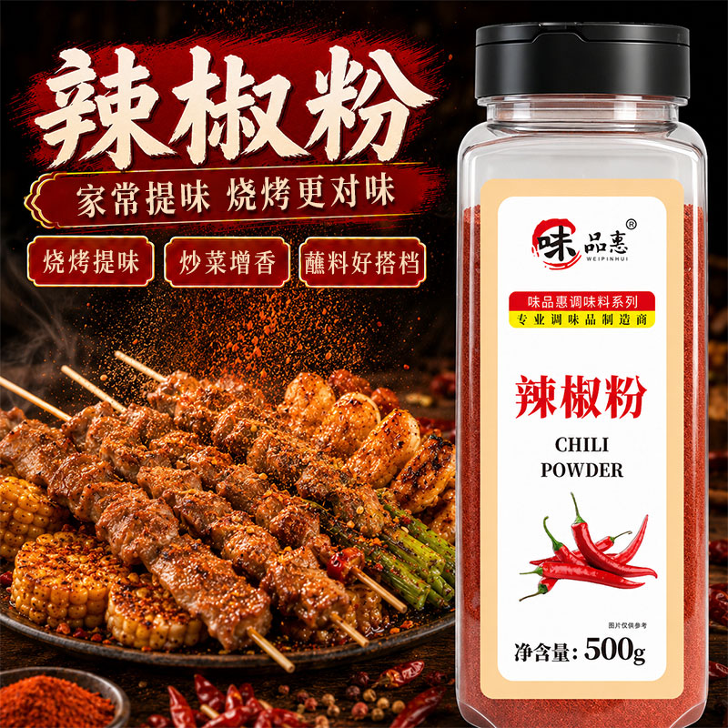 味品惠现磨500g撒料辣椒王包邮