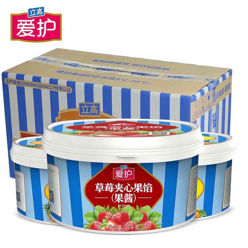 整箱立高爱护水果果馅3KG蛋糕夹层慕斯面包夹心果酱馅料1箱装4桶,粮油调味/速食/干货/烘焙,果酱/鲜花酱/甜味酱,淘宝优惠券,粉丝福利购,淘宝优惠卷