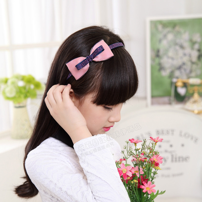 韩国儿童发箍发饰蝴蝶结公主带齿防滑头箍女童发卡子小女孩头饰品