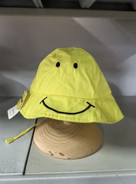 儿童防晒帽夏季男女童遮阳遮脸纯棉渔夫帽折叠帽空顶帽大帽檐全棉