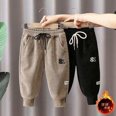 男童灯芯绒春秋裤束脚加绒