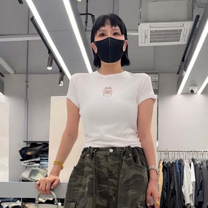 特价 诗歌兰正品女装2025夏新58339卡通短袖T恤小版弹力显瘦F21