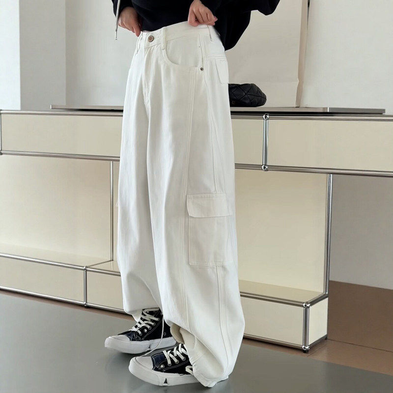 诗歌兰女装75011春季26年新白色牛仔裤工装风休闲欧货B27