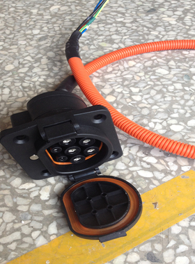 国标7孔电锁延长线充电插座充电线 电动汽车国网车桩端交流16/32A