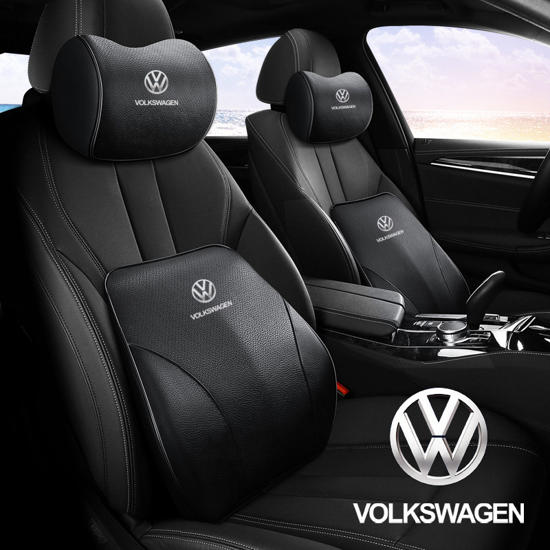 适用大众汽车头枕真皮护颈枕腰靠迈腾速腾途观帕萨特探岳高尔夫cc