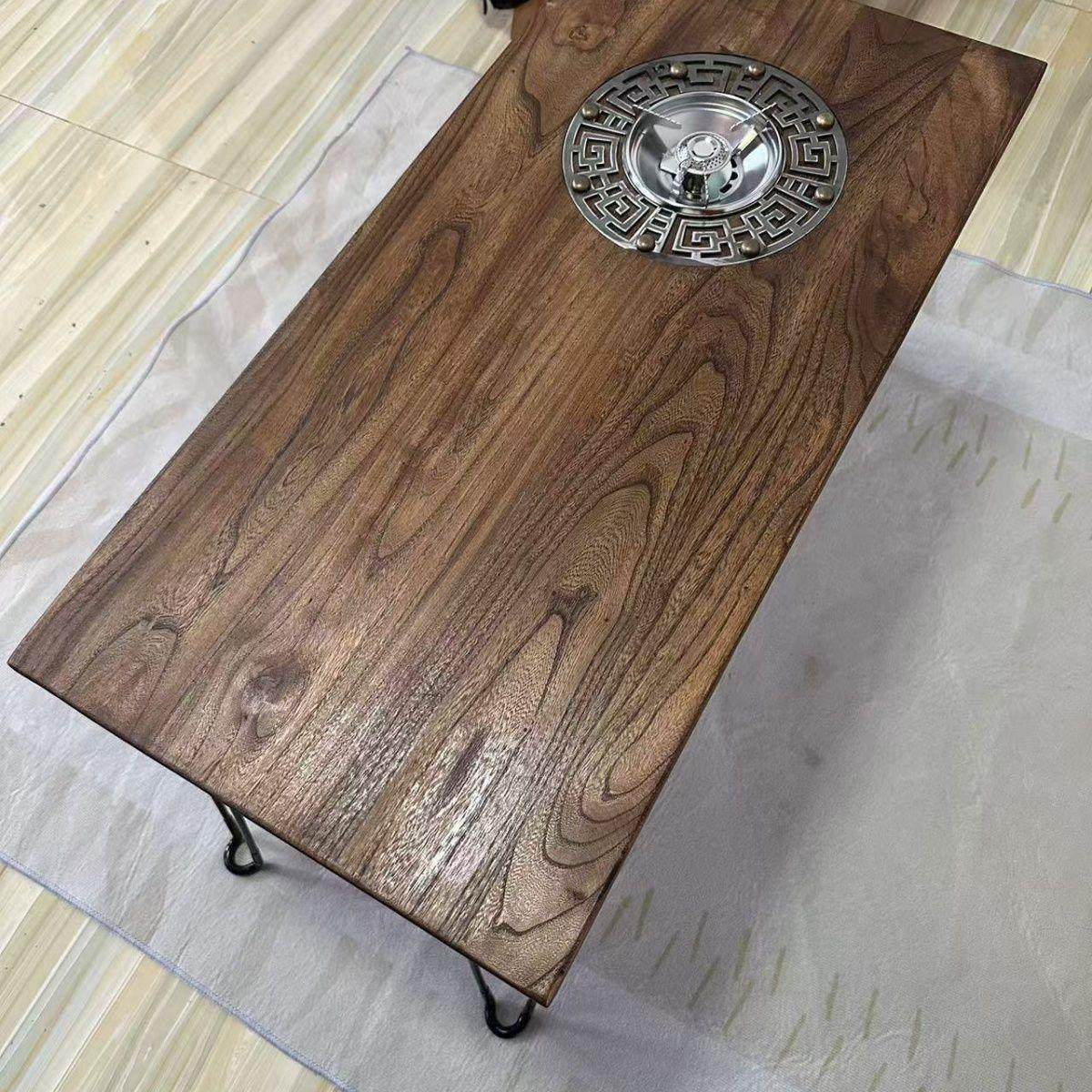 老榆木户外折叠茶桌便携式自然风化榆木煮茶露营野炊铁艺腿桌子,商业/办公家具,茶台/茶桌,淘宝优惠券,粉丝福利购,淘宝优惠卷