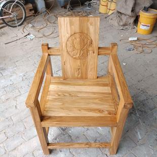 老榆木椅子实木餐椅牡丹椅子