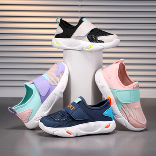 卡丁2025新款夏季软底儿童鞋子透气跑步户外运动网鞋男女孩单网面