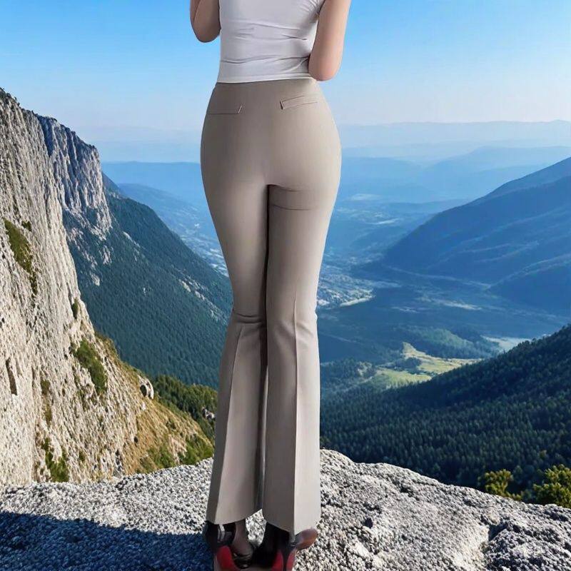 洋气外穿遮肉美式大码2025年夏季新款高腰显瘦弹力微喇休闲裤