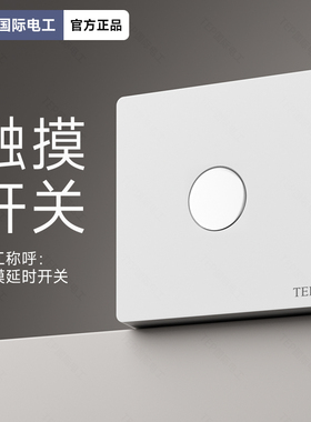 TEP国际电工明装明盒白色开关插座墙壁触摸感应延时开关控制面板