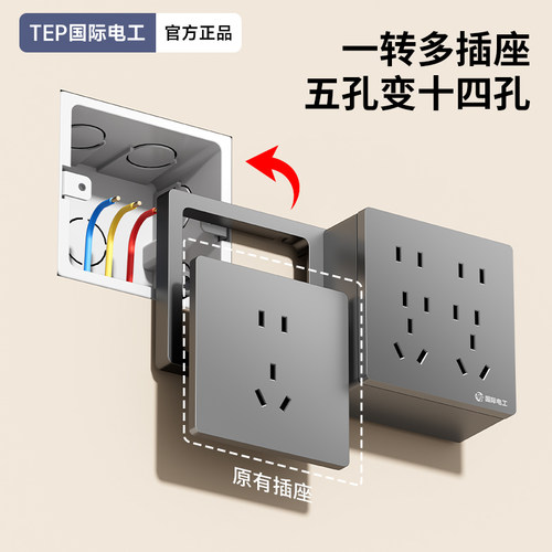 86型暗装扩展明盒装插座