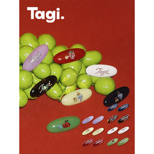 Tagi.怦怦水果水钻复古镶嵌彩色醋酸发夹刘海夹边夹