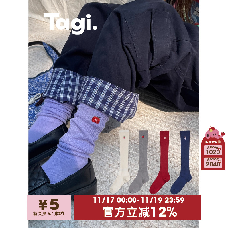 Tagi.小腿袜舒适简约长筒袜