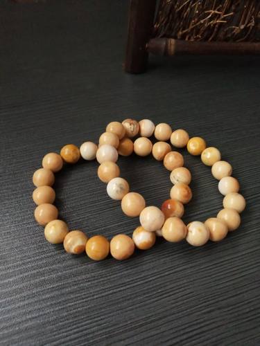 西藏象牙玉黄色珠子10毫米68元一条