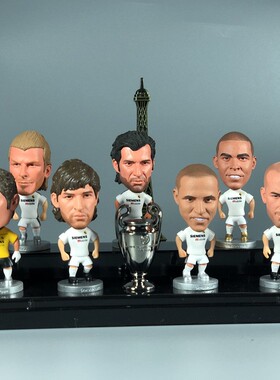 皇马劳尔 菲戈齐达内卡洛斯贝克汉姆罗纳尔多公仔人偶足球世界杯