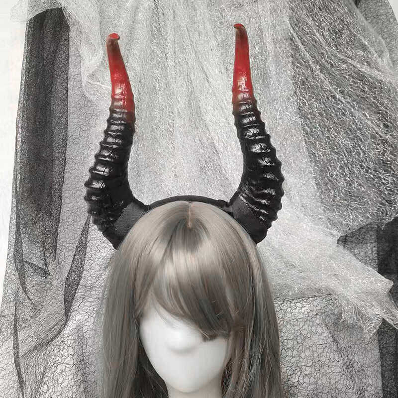 黑暗系沉睡魔咒cosplay发箍万圣节搞死系魔角头饰表演出道具发饰