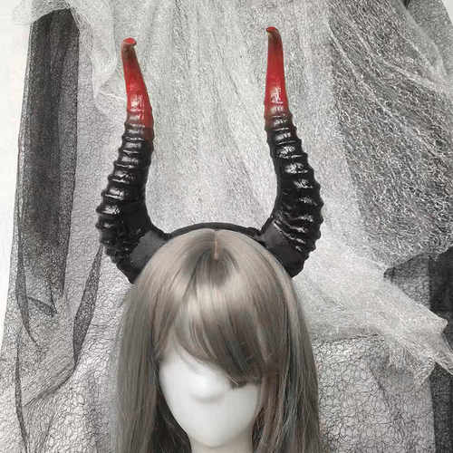 黑暗系沉睡魔咒cosplay发箍万圣节搞死系魔角头饰表演出道具发饰