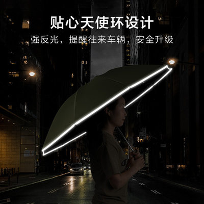 双人全自动雨伞黑胶反向太阳伞遮阳伞折叠伞两用车用反光晴雨