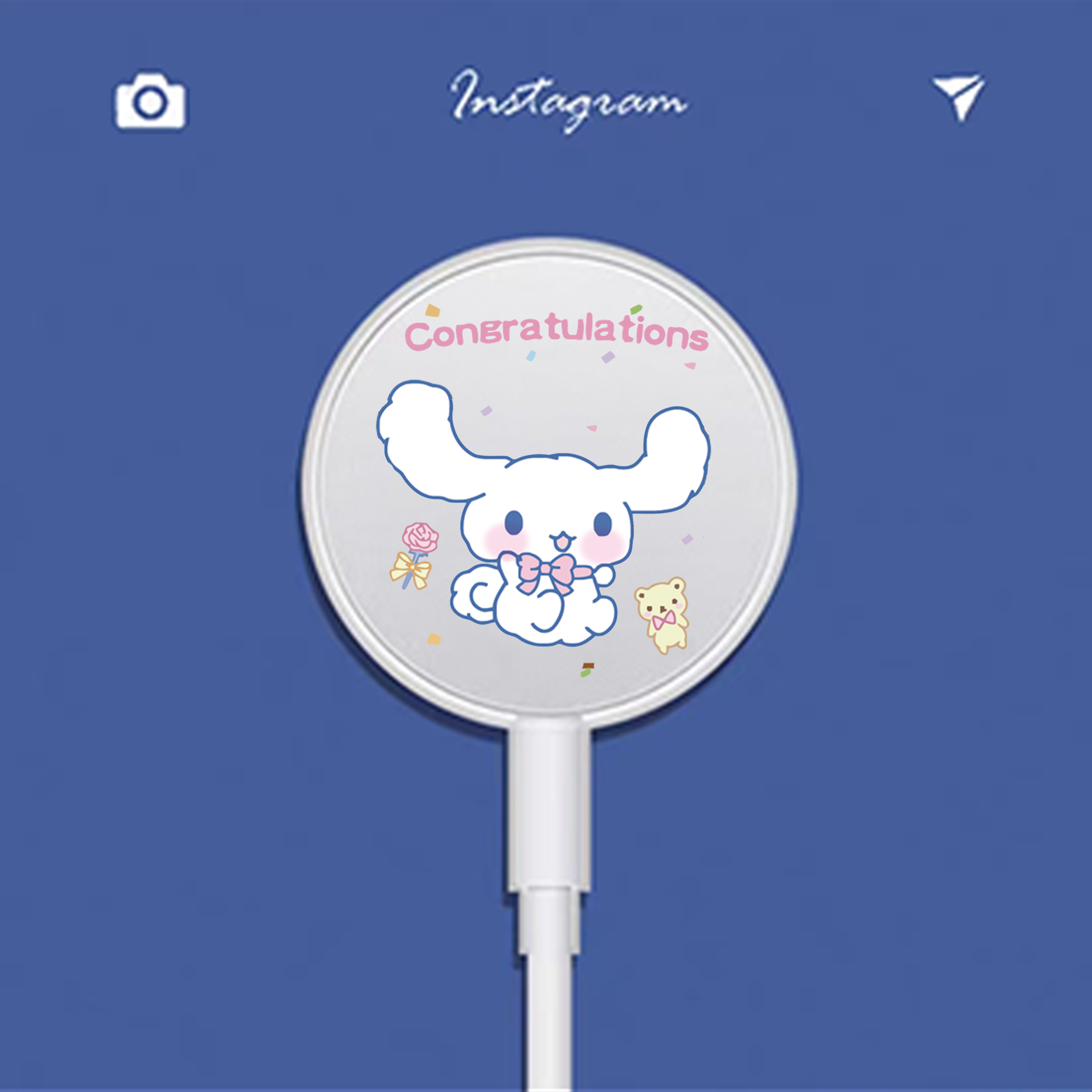 使用苹果iwatchS8手表ses7s6s5无线充电器保护套可爱帕恰狗透明壳