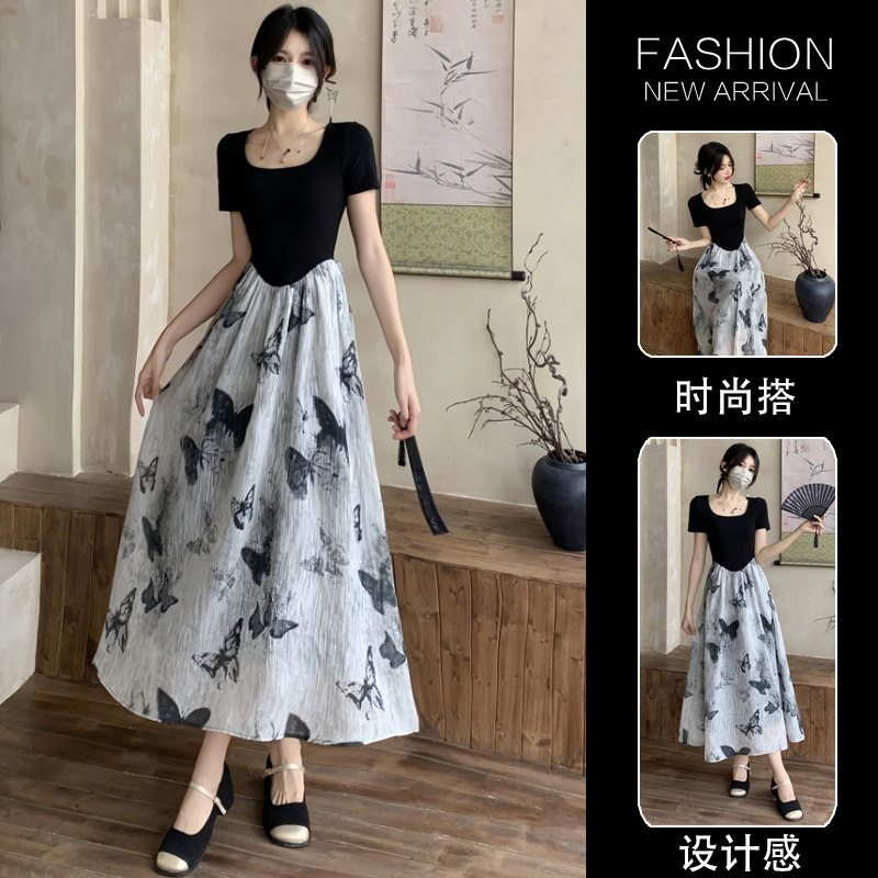 [임신 및 수유시 이중착용] 세로개방 80 150파운드·임산부복 임신중 패셔너블한 여름수유복