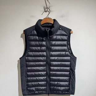 克轻内充白鹅绒简约立领羽绒外套排骨马甲背心男 舒适保暖轻便