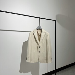 亚麻混纺单西单排扣休闲外套西服男 高端商务通勤 彰显高品质