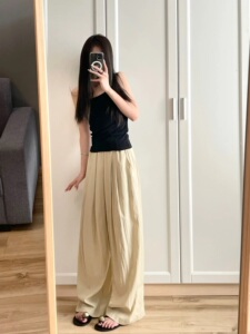 慵懒风山本裤女休闲阔腿裤夏季薄款高腰宽松裤松弛感大码胖mm显瘦