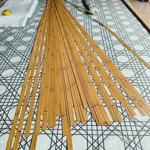 定制户外编织金属实心铝条双面木纹热转印仿真竹纹八角孔竹篾藤编