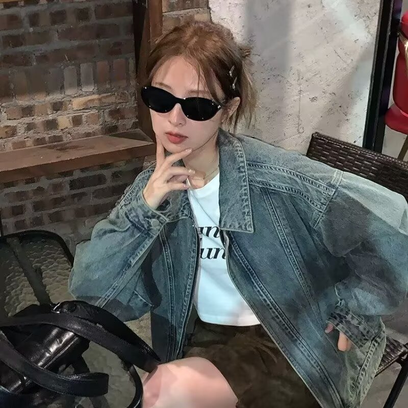 牛仔外套女2026春秋季新款韩版宽松BF百搭学生原宿复古长袖上衣女