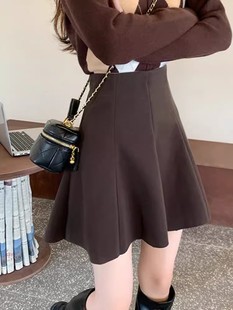 毛呢百褶裙半身裙女春夏高腰大码胖MM小个子显瘦遮胯伞裙a字短裙