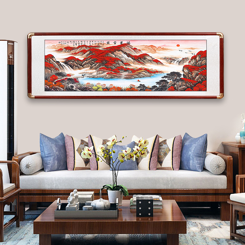 鸿运当头国画山水画客厅挂画