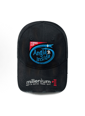 False perception 血牙刺绣logo棉 鸭舌帽 男女同款情侣款 做旧白