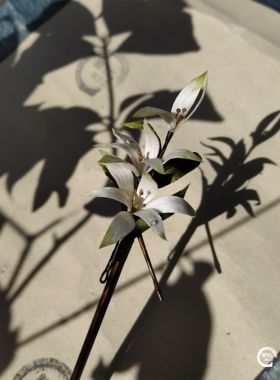 簪若兰芷 绿兰花 原创非遗绒花发簪发插发钗发夹胸针汉服旗袍