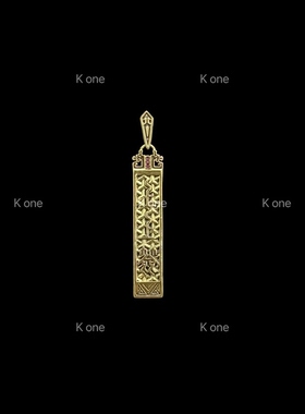 K one黑金潮牌吊坠上上签复古挂坠男女百搭个性高级感项链