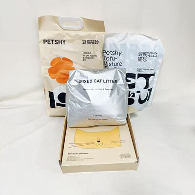 PETSHY 混合豆腐猫砂除臭低尘不沾底植物木薯猫砂猫咪用品2.5kg