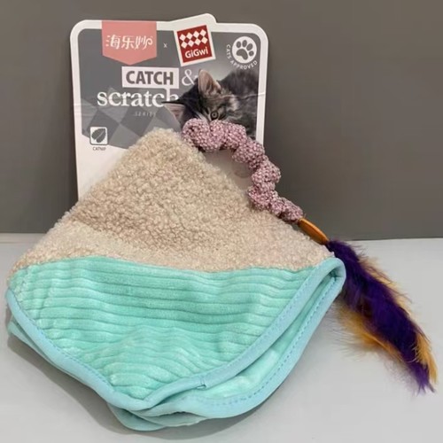贵为GiGwi猫抓垫海乐妙猫咪响纸玩具捕猎弹弹乐羽毛玩具32*32cm