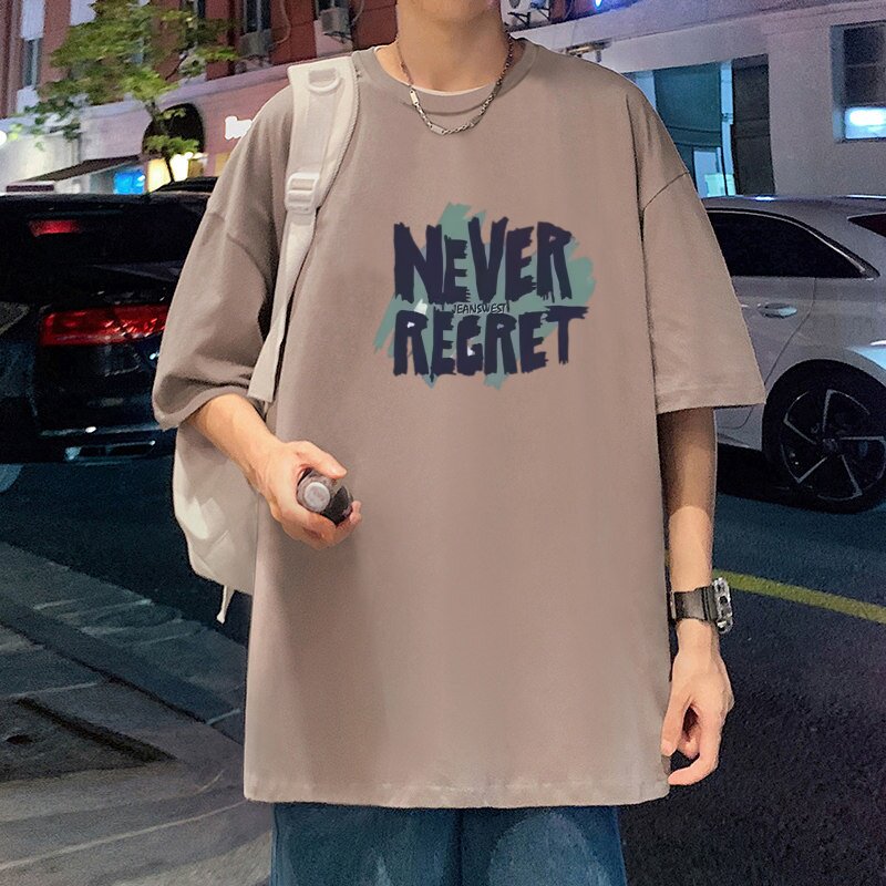 纯棉短袖T恤男女定制LOGO港风日系痞帅ins潮流重磅宽松百搭半袖