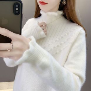 洋气秋冬款 水貂绒加绒加厚打底衫 时尚 爆款 内搭 2026年女士毛衣新款