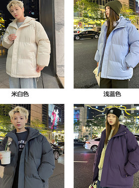 韩版连帽运动面包服棉衣男女同款