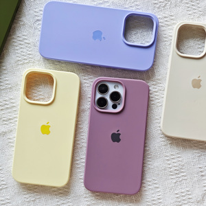 ins紫丁香古董白适用iphone16Promax液态硅胶苹果15Pro手机壳苹果14全包13防摔同款日韩软壳保护套简约情侣粉