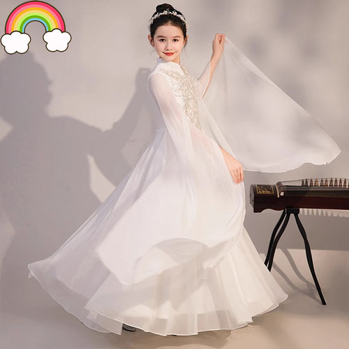 高端中国风女童古筝演出服