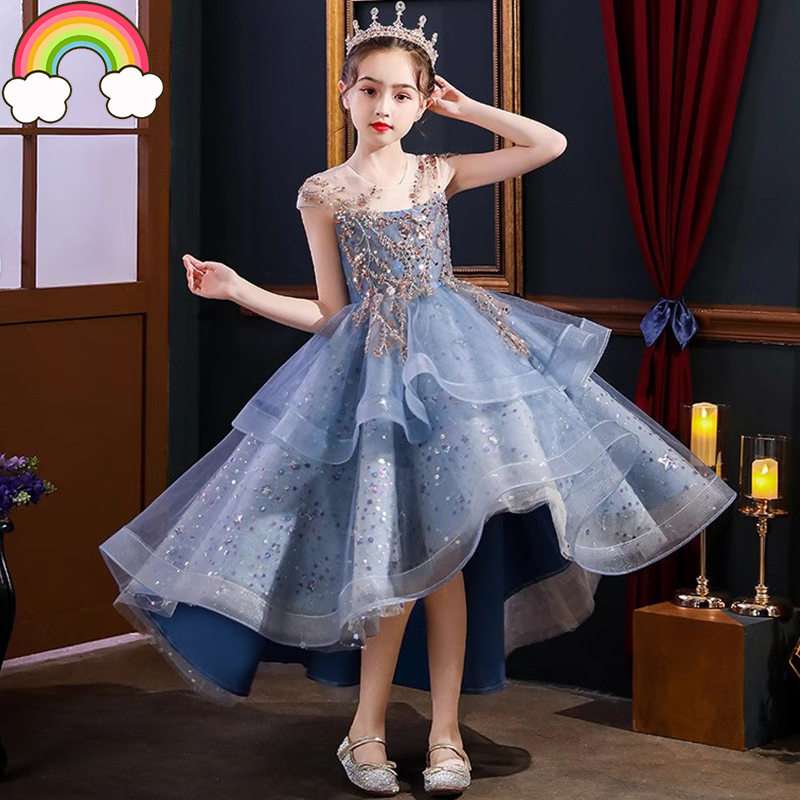 高端女童生日礼服公主裙儿童钢琴演奏花童婚礼小女孩主持人蓬蓬纱