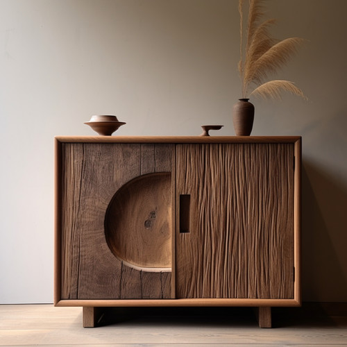 侘寂风实木餐边柜风化客厅储物茶叶柜子置物柜民宿酒店玄关展示柜