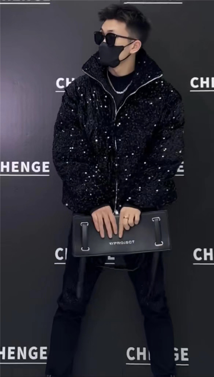 满天星棉服痞帅时尚亮片加厚棉袄