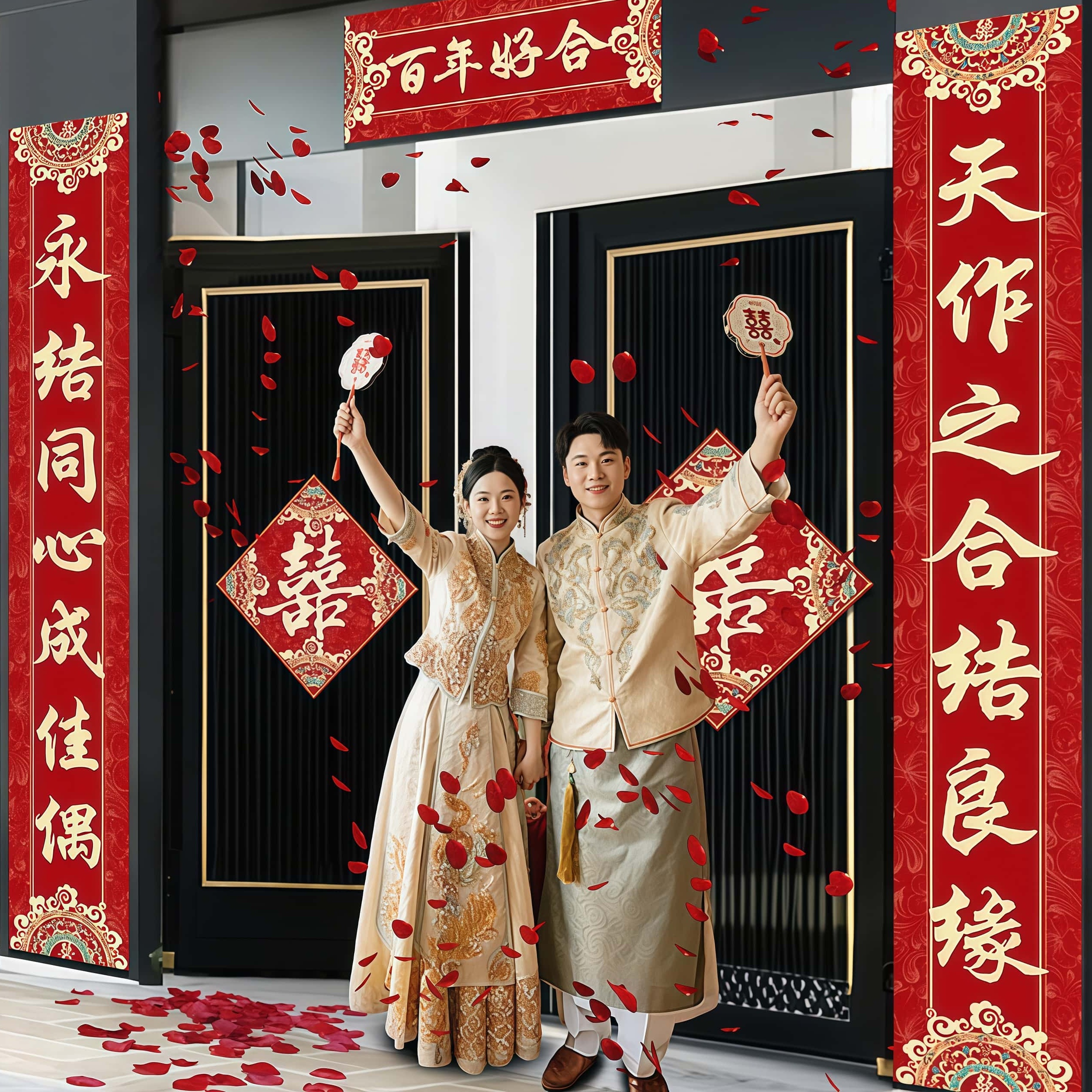 大门入户门结婚对联门联