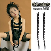 儿童假发女孩双马尾泡泡辫子甜酷拳击麻花长辫宝宝摄影拍照扭扭辫