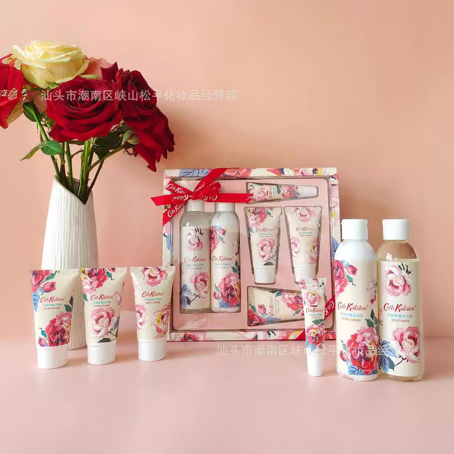 丝绒玫瑰沐浴露套装香氛洗护持久身体乳护手霜礼盒情人节七夕礼物
