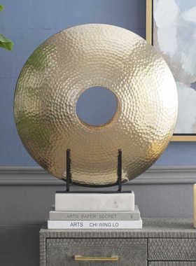 酒店会所圆环摆件金属风水轻奢