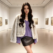 2026爆款 水貂绒外套女秋冬防寒外穿洋气显瘦雪兰V领短款